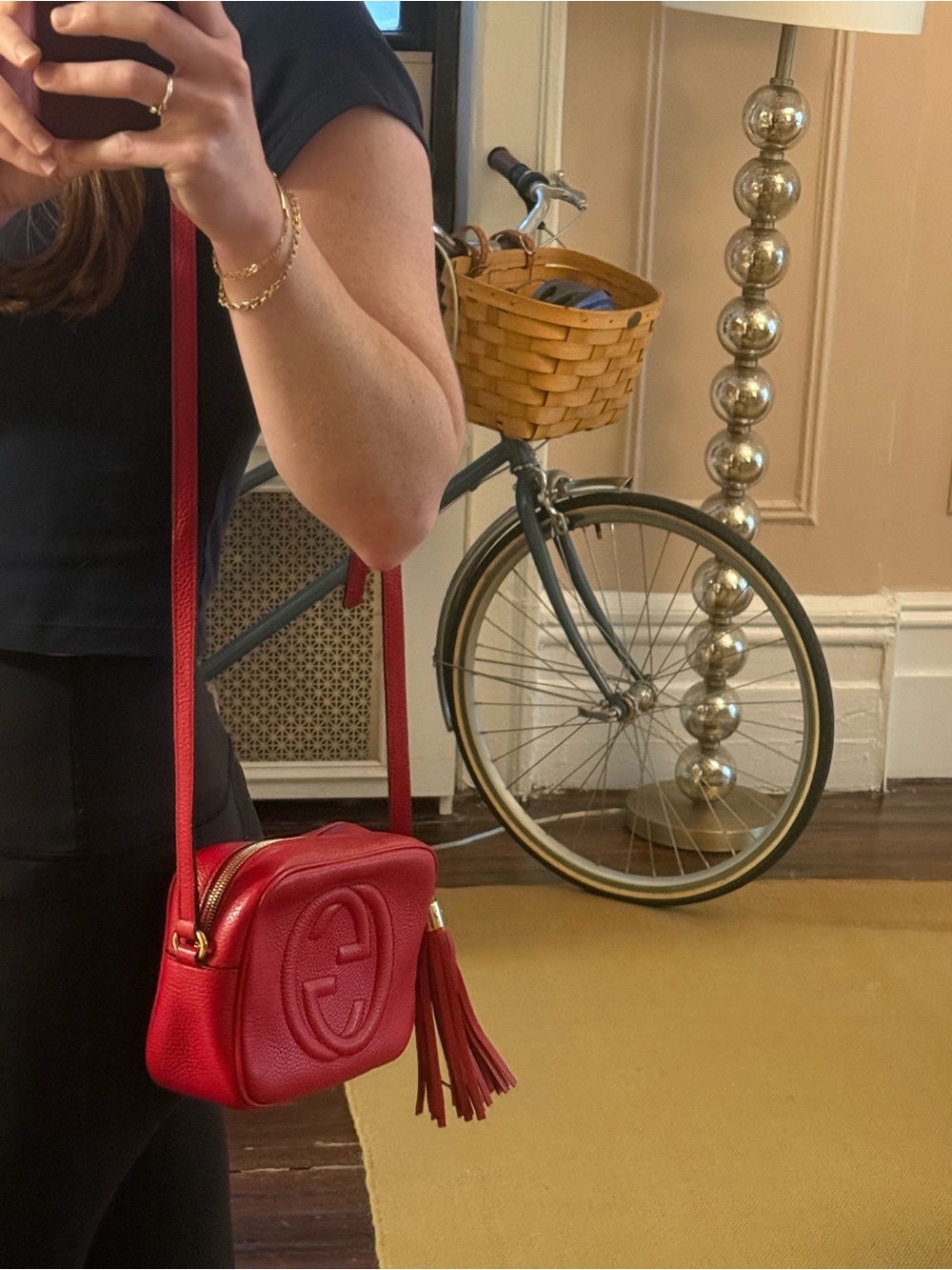 Gucci Red Leather Crossbody Bag with Tassel - Picture 3 of 10